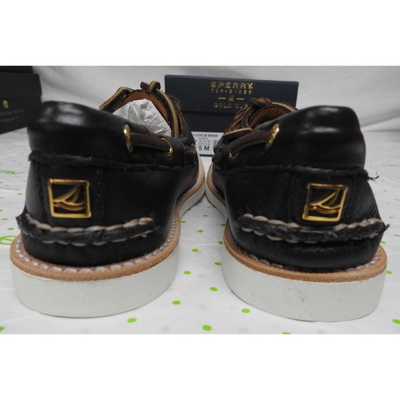 Sperry Top Sider Gold Cup women's size 5 M Dark brown 2 eye boat shoe loafers - Picture 5 of 8